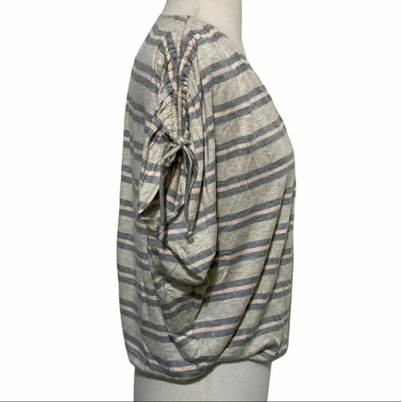 Studio‎ M XS gray & pink striped surplice top - Picture 5 of 8